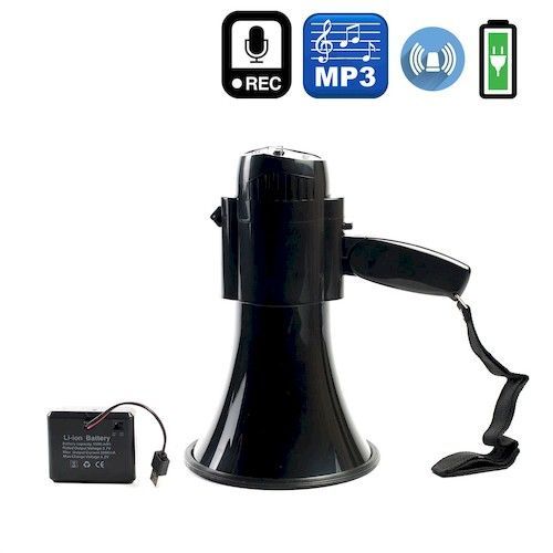 Мегафон ручной TerraSound MG-206RUL black (15Вт, 500м, запись/воспр., Li-Ion/D)