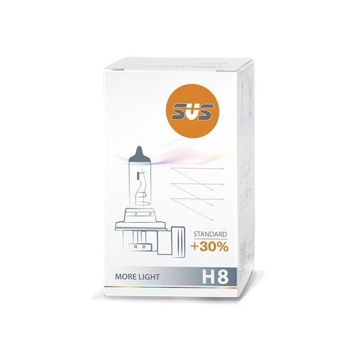 Автолампа галогенная SVS H8 12V, 35W, PGJ19-1 Standard+30%