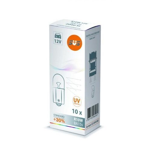 Лампа накаливания SVS R10W, 12V, 10W, BA15s