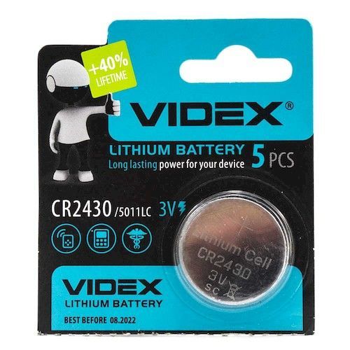 Батарейка CR2430 Videx Lithium (1шт)
