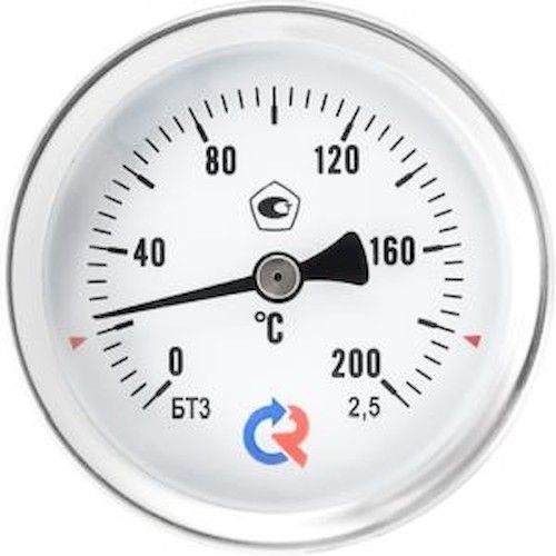Термометр БТ-31 Ду 63 температура до 120С G1/2 46 2,5 с задним подключением
