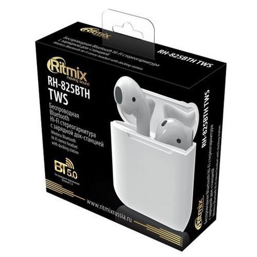 Наушники TWS Ritmix RH-825BTH white (BT5.0, 35/350мАч)