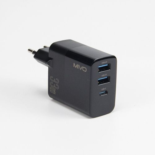 Зарядное у-во Mivo MP-300Q 2USB Type-C (3А, 33Вт, Q3.0)